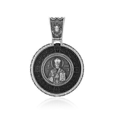 картинка Образ из серебра "Святой Николай Чудотворец" (9581) 